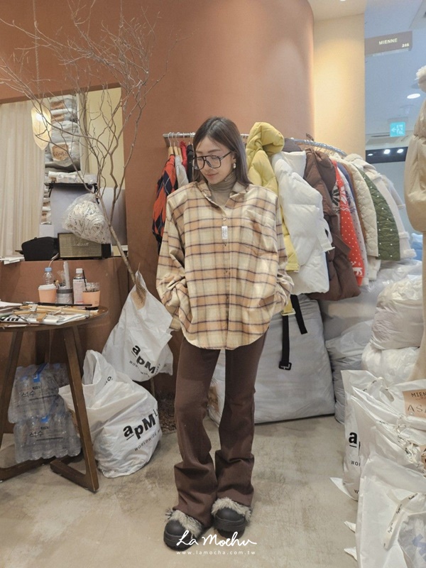 (限量商品)法蘭絨格紋襯衫上衣